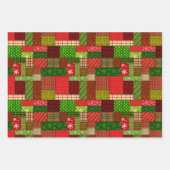 Feuilles de papier cadeau en patchwork de Noël (Devant)