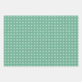 Feuilles de papier cadeau en rotin sarcelle (Devant)