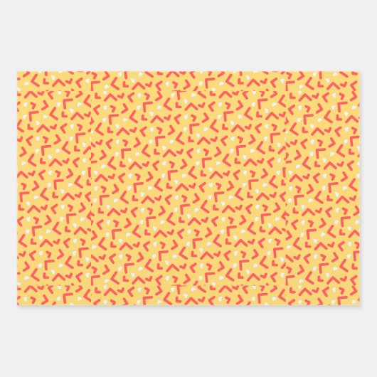 Feuilles de papier cadeau orange vert rouge mignon (Devant 2)