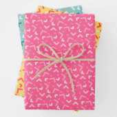 Feuilles de papier cadeau orange vert rouge mignon (En situation)