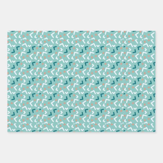 Feuilles de papier cadeau orange vert rouge mignon (Devant 3)