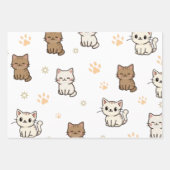 Feuilles de papier cadeau Patte de chat mignonne | (Devant 2)