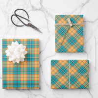 Feuilles de papier cadeau Tartan Martin-pêcheur