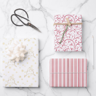 Feuilles de papier chic Holiday Gold et Red Wrappi