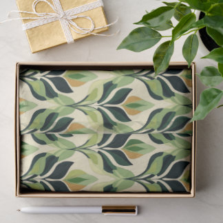 Feuilles de papier de soie vert Art Déco