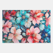 Feuilles de papier d'écorce fleurie colorée (Devant 2)