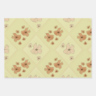 Feuilles de papier d'emballage à motif floral vint