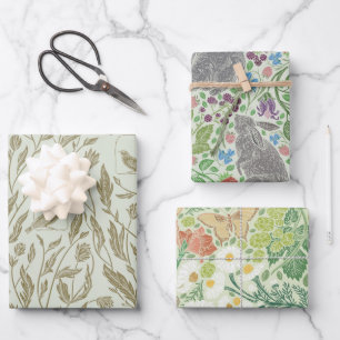 Feuilles de papier d'emballage assorties de jardin