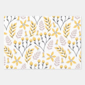 Feuilles de papier d'emballage botanique jaune (Devant)