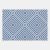 Feuilles de papier d'emballage Chevron Diamond Nav (Devant 2)