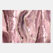 feuilles de papier d'emballage d'agate rose (Devant)