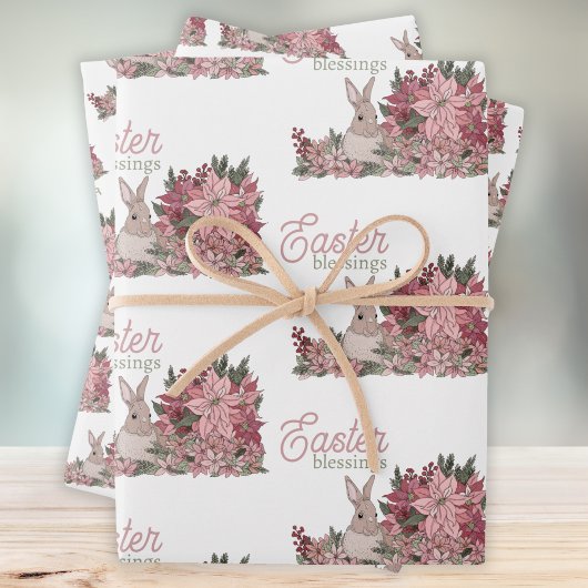 Feuilles de papier d'emballage de lapin de Pâques