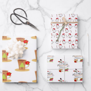 Feuilles de papier d'emballage de Noël joyeux Sant