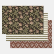 Feuilles de papier d'emballage de Noël vintage lun