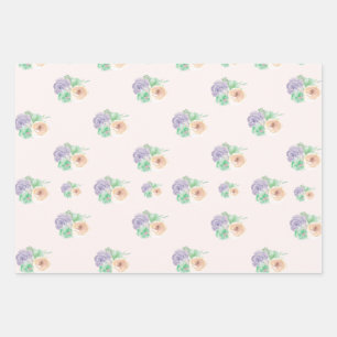 Feuilles de papier d'emballage floral
