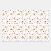 Feuilles de papier d'emballage floral aquarelle (Devant 3)