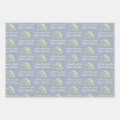 Feuilles de papier d'emballage floral aquarelle bl (Devant 3)