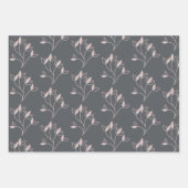 Feuilles de papier d'emballage floral orange et gr (Devant 3)