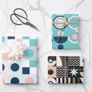 Feuilles de papier d'emballage géométriques simple