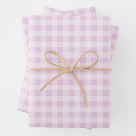 Feuilles de papier d'emballage Gingham Candy Cotto (En situation)