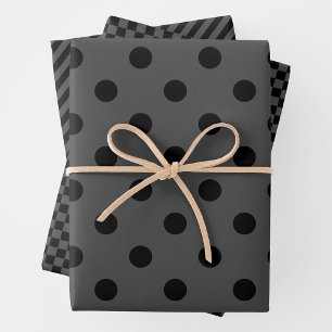 Feuilles de papier d'emballage gris et noir