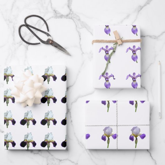 Feuilles de papier d'emballage Iris Violet (Recto)