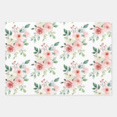 Feuilles de papier d'emballage rose à l'aquarelle (Devant)