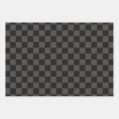 Feuilles de papier d'enrobage À damiers gris et no (Devant 3)