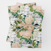 Feuilles de papier d'enrobage de collage de Rose (En situation)