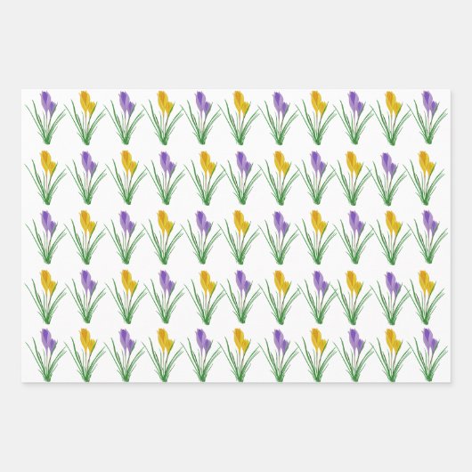 Feuilles de papier d'enrobage de crocus (Devant 3)