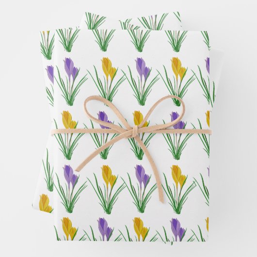 Feuilles de papier d'enrobage de crocus (En situation)