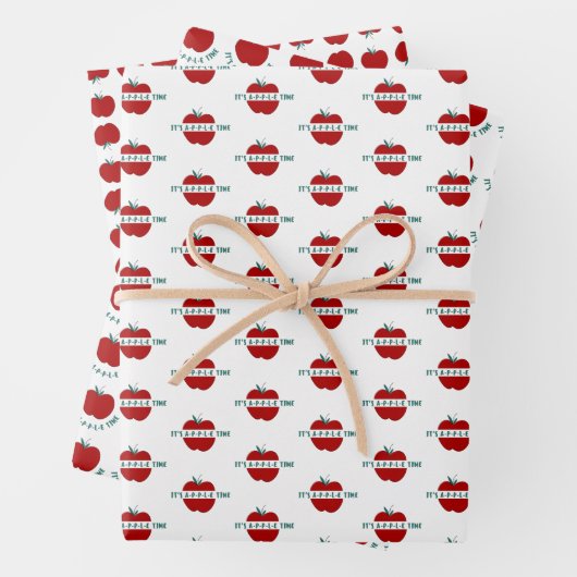 Feuilles de papier d'enrobage de devis à la pomme  (En situation)