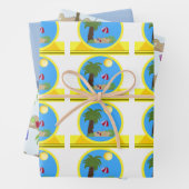 Feuilles de papier d'enrobage de plage et d'océan (En situation)