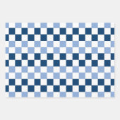 Feuilles de papier d'enveloppement À damiers bleu  (Devant 2)