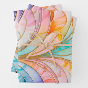 Feuilles de papier d'enveloppement Art déco coloré