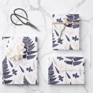 Feuilles de papier d'enveloppement botanique