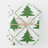 Feuilles de papier d'enveloppement d'arbre de Noël (En situation)