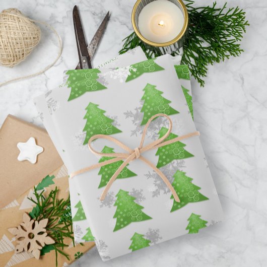 Feuilles de papier d'enveloppement d'arbre de Noël