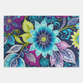 Feuilles de papier d'enveloppement d'art Batik Flo (Devant 3)