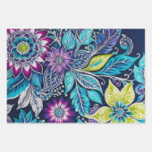 Feuilles de papier d'enveloppement d'art Batik Flo (Devant 2)