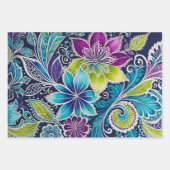 Feuilles de papier d'enveloppement d'art Batik Flo (Devant)