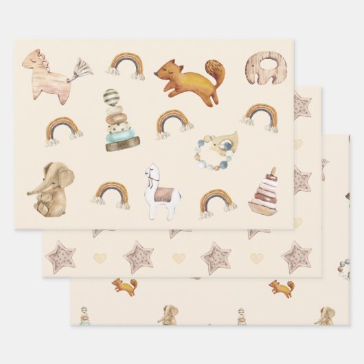 Feuilles de papier d'enveloppement de Baby shower (Lot)
