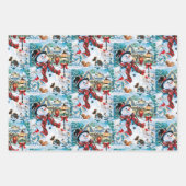 Feuilles de papier d'enveloppement de bonhomme de (Devant 3)