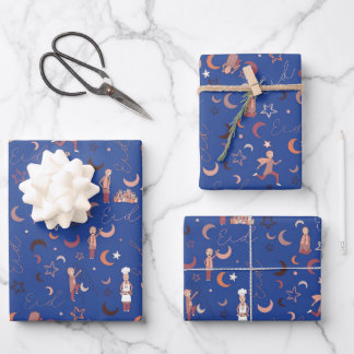 Feuilles de papier d'enveloppement de cadeaux Aïd,