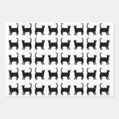 Feuilles de papier d'enveloppement de chats noirs (Devant 3)