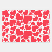 Feuilles de papier d'enveloppement de coeur (Devant 3)