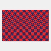 Feuilles de papier d'enveloppement de coeur bleu r (Devant)