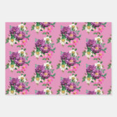 Feuilles de papier d'enveloppement de fleurs viole (Devant)