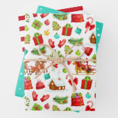 Feuilles de papier d'enveloppement de Noël (En situation)