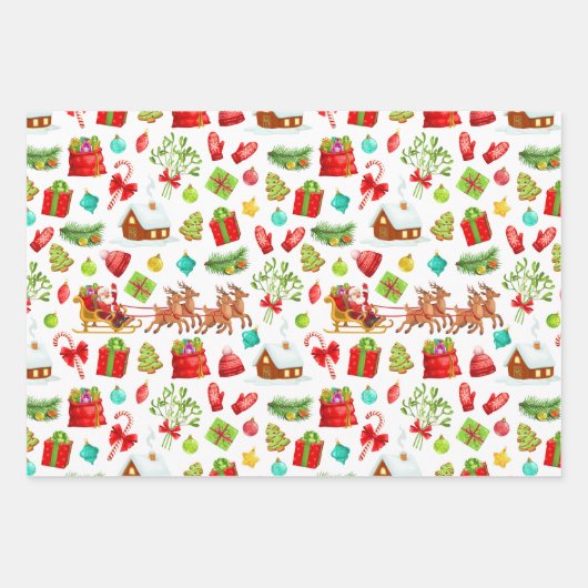 Feuilles de papier d'enveloppement de Noël (Devant)